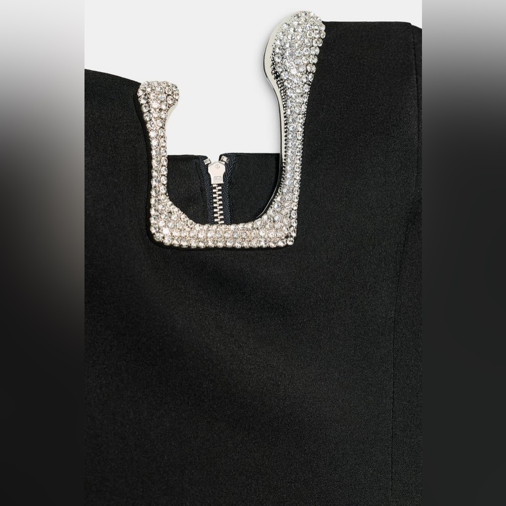 ZARA STRAPLESS TOP WITH RHINESTONES IN BLACK - Picture 16 of 17